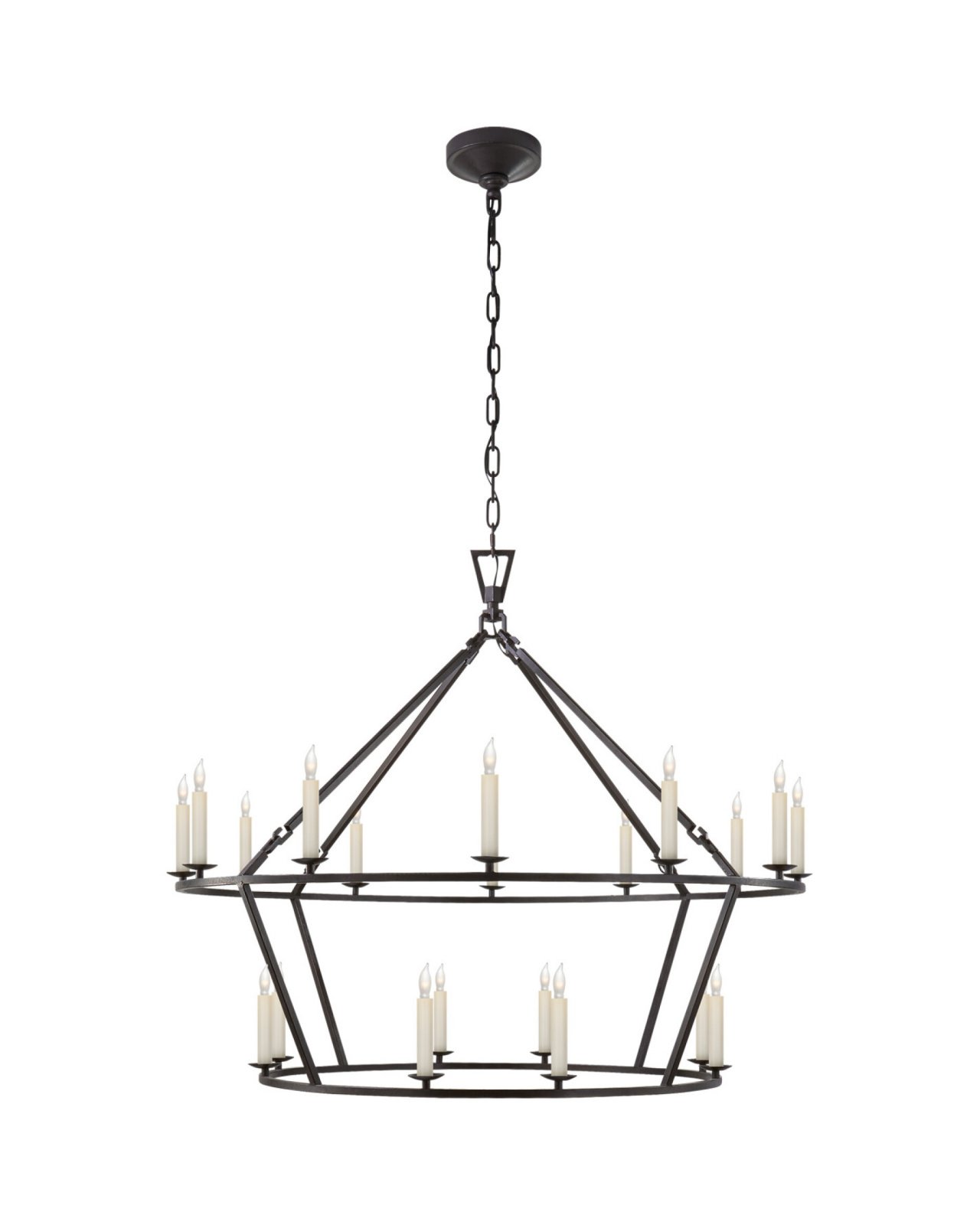Darlana Large Two-Tiered Ring Chandelier Aged Iron