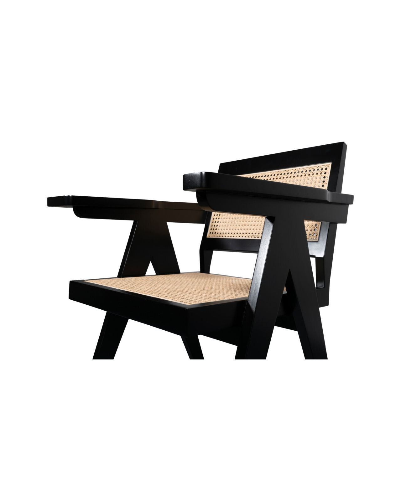 Mid-Century armleunstoel zwart