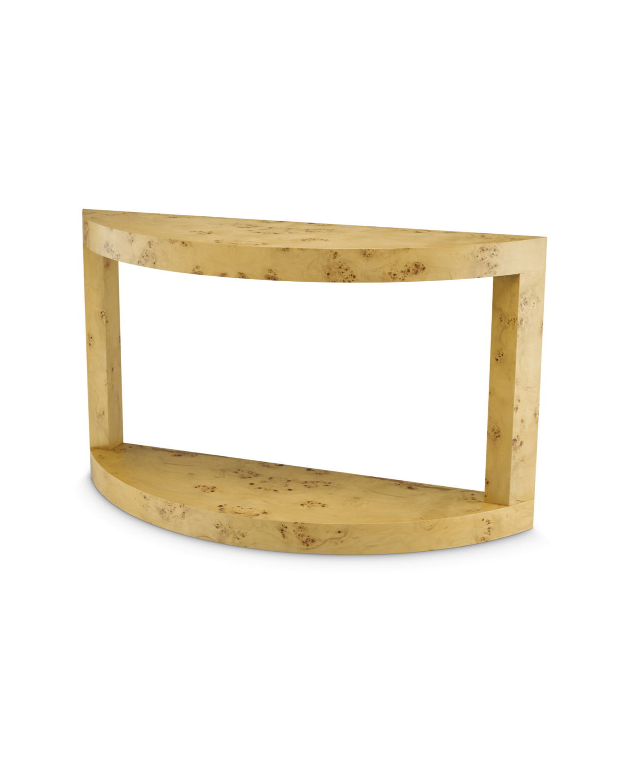 Raphael Console Table Mappa Burl Veneer