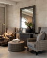 Rockwell Lounge Chair Callum Plaid Brown