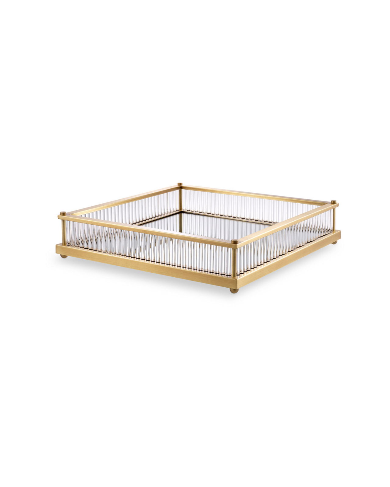 Cora Tray Antique Brass Square