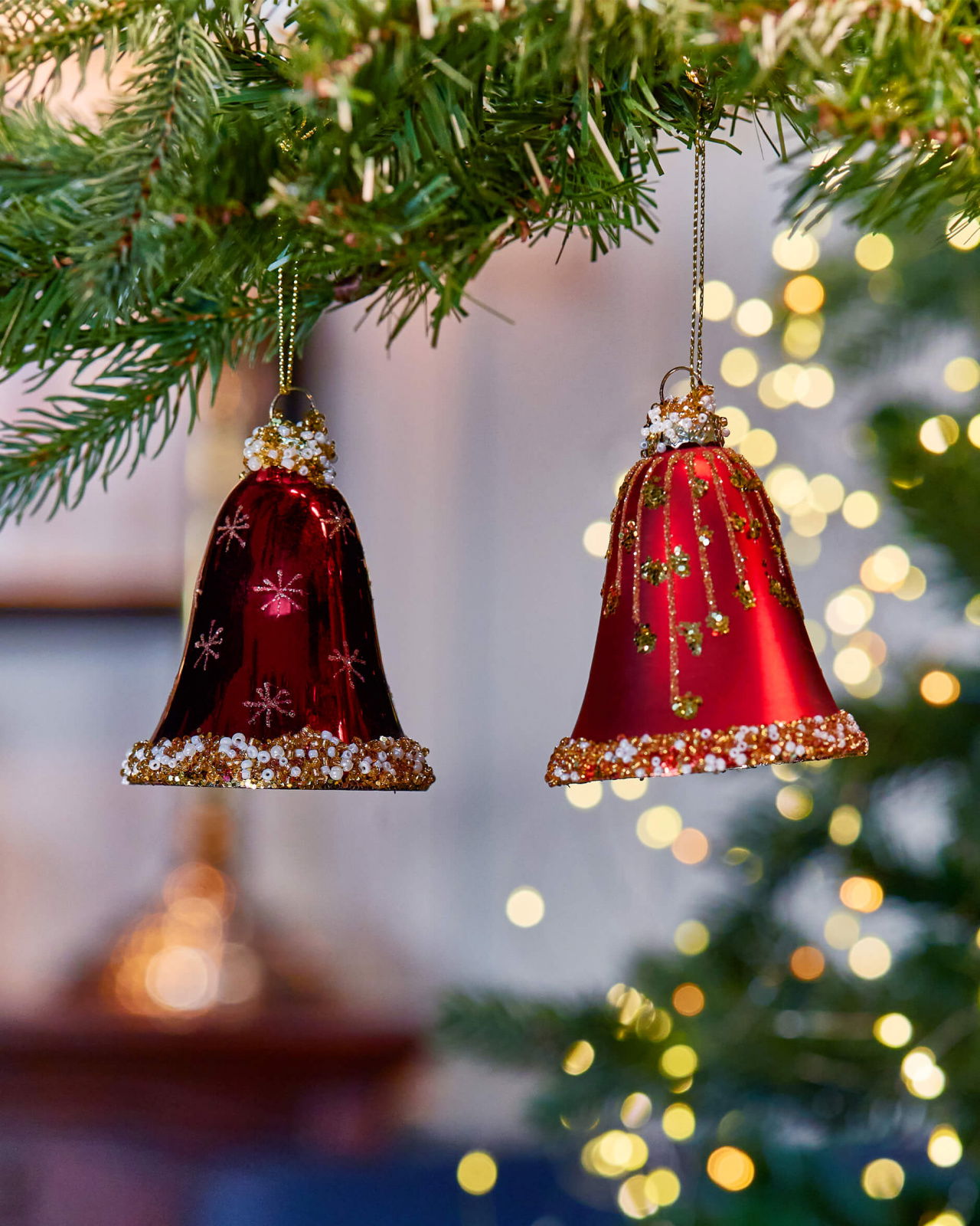 Elie Bells Christmas Tree Decoration Red 2-pack