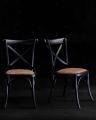 Newport Cross dining chair, Black Drifted Oak