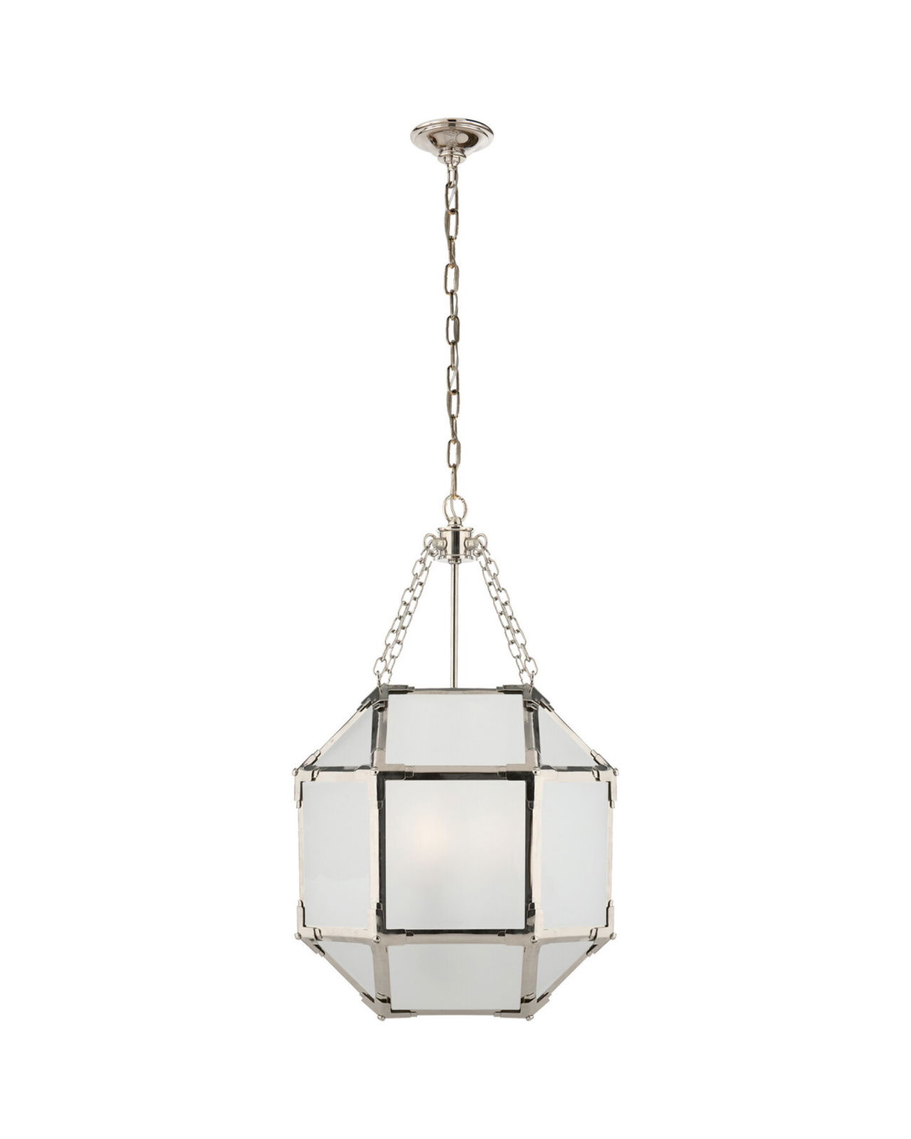 Small Morris Lantern Nickel Frosted Glass