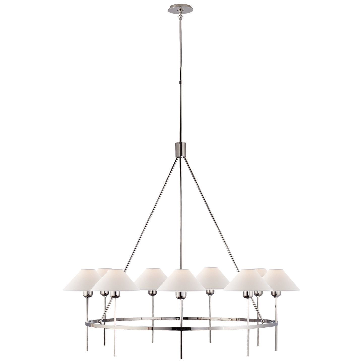 Hackney Large Chandelier Polished Nickel