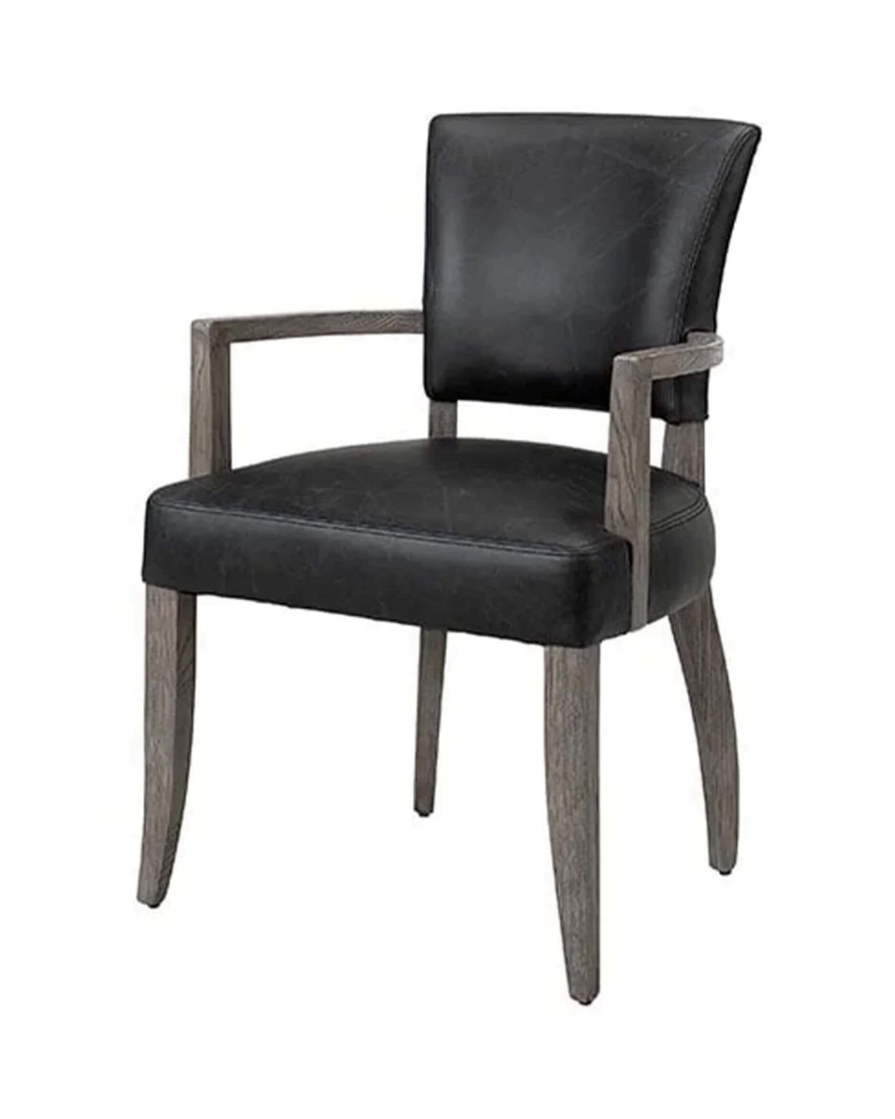 Käsinojallinen Maggie-tuoli, musta nahka