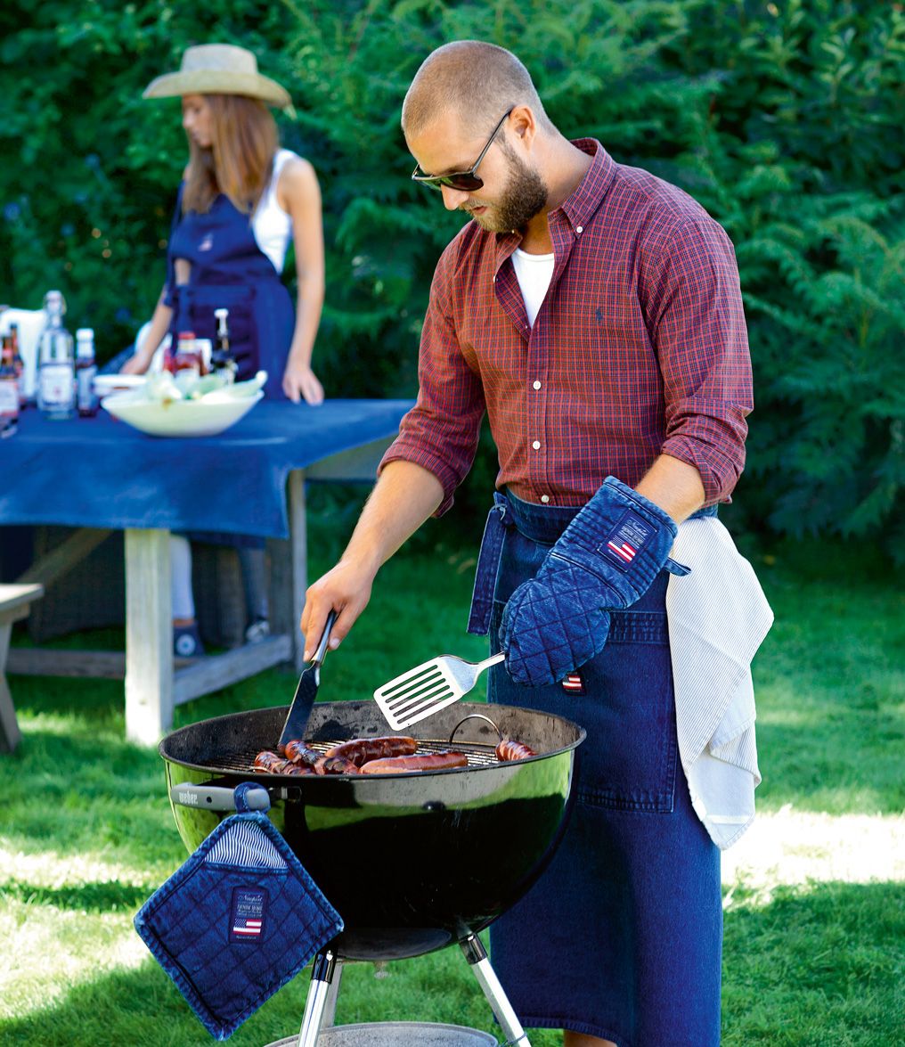 Denim potholder blue