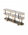 Clio Cabinet Round Low Brushed Brass