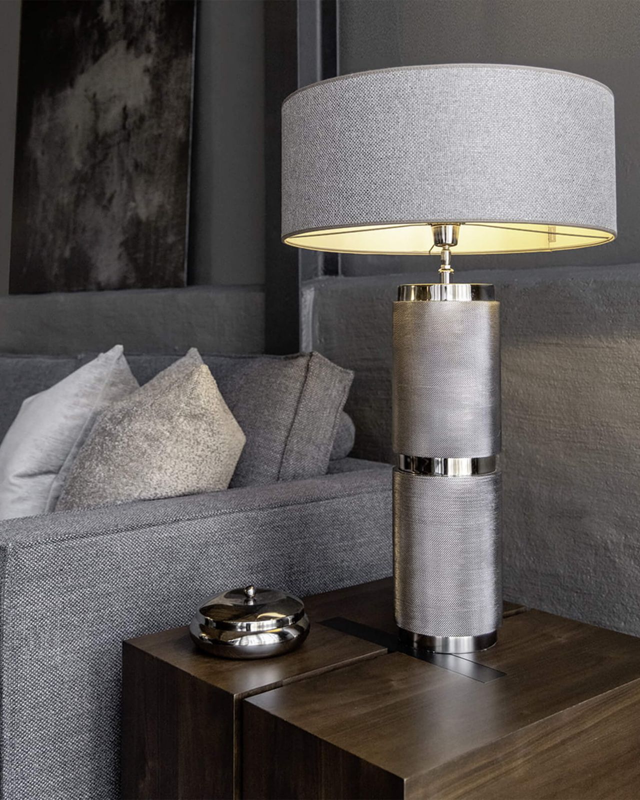 Armando Tube Table Lamp Black Nickel