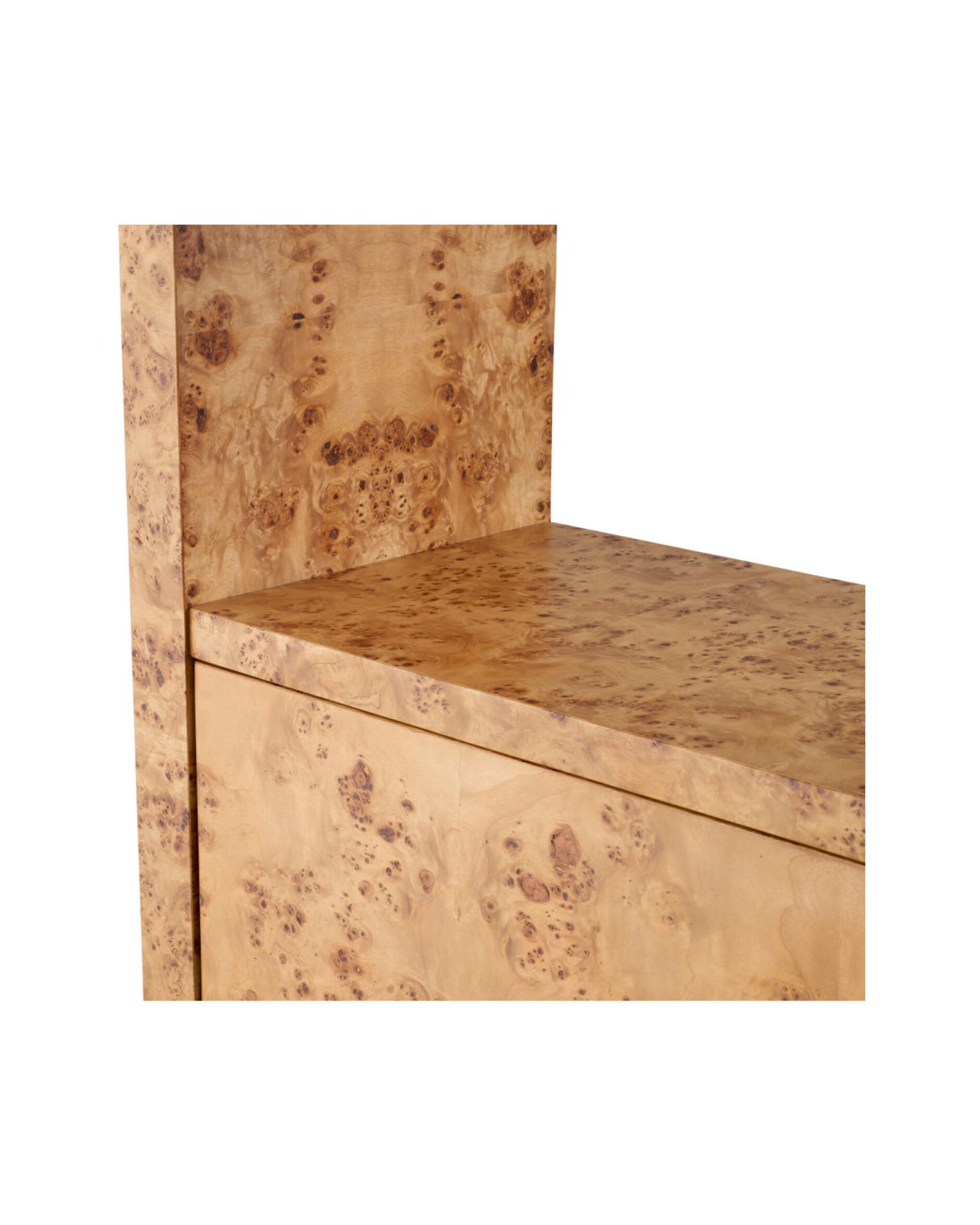 Quinton bokhylla light brown mappa burl