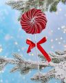 Polka Lollipop Ornament Red/White