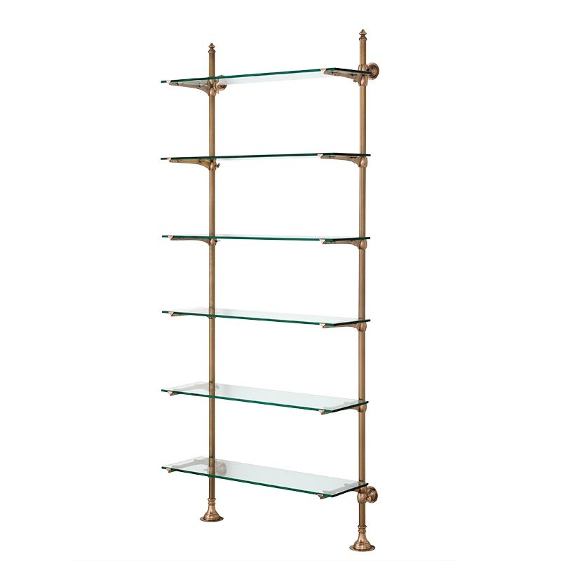Wall Pulitzer Bookshelves, brass, single