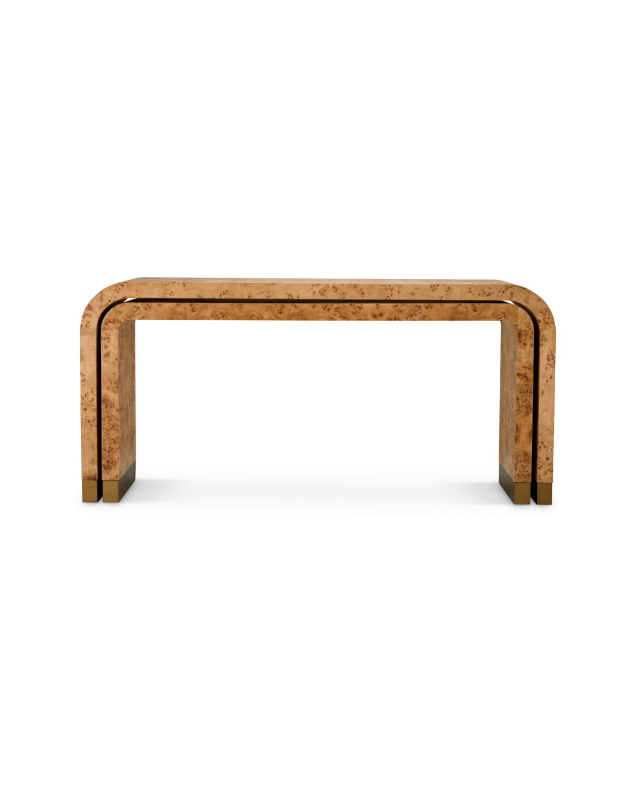 Quinton konsolbord light brown mappa burl 2-set