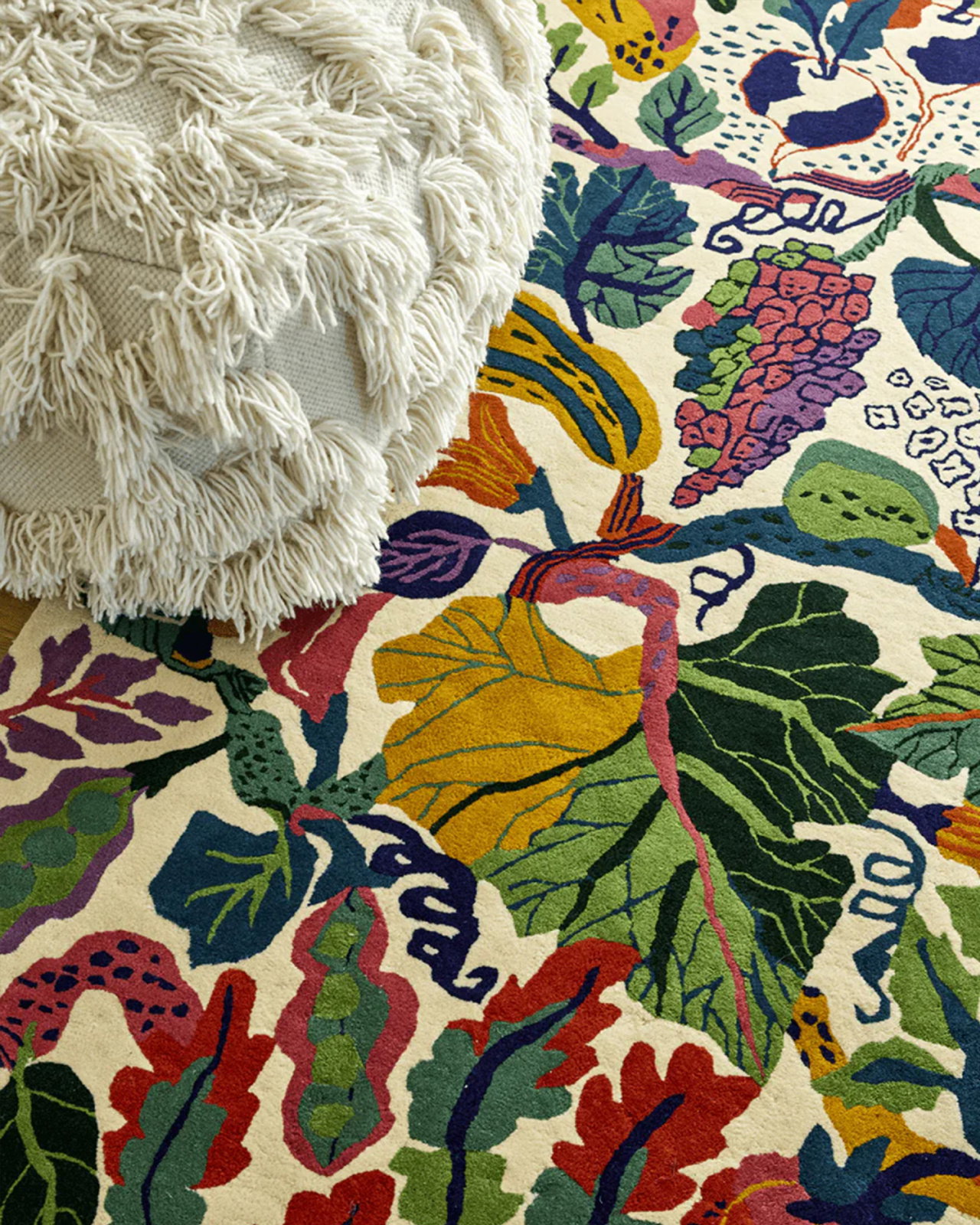 Heritage Garden round rug cream