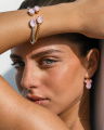 Mini Drop armbånd soft pink rhodium