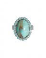 Boho ring turquoise rhodium