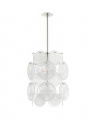 Loire Barrel Chandelier Polished Nickel/White Glass M