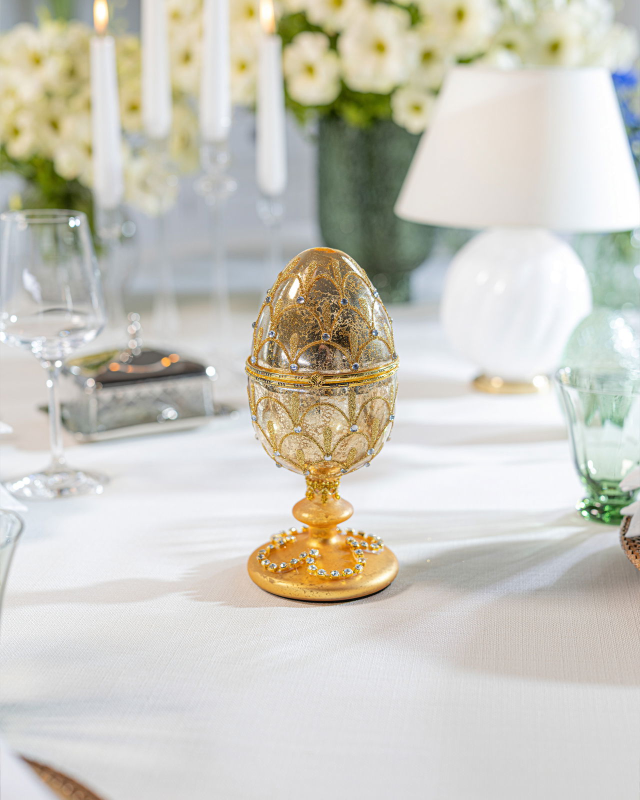 Valentina Fabergé-Ei Weihnachtsdekoration Gold