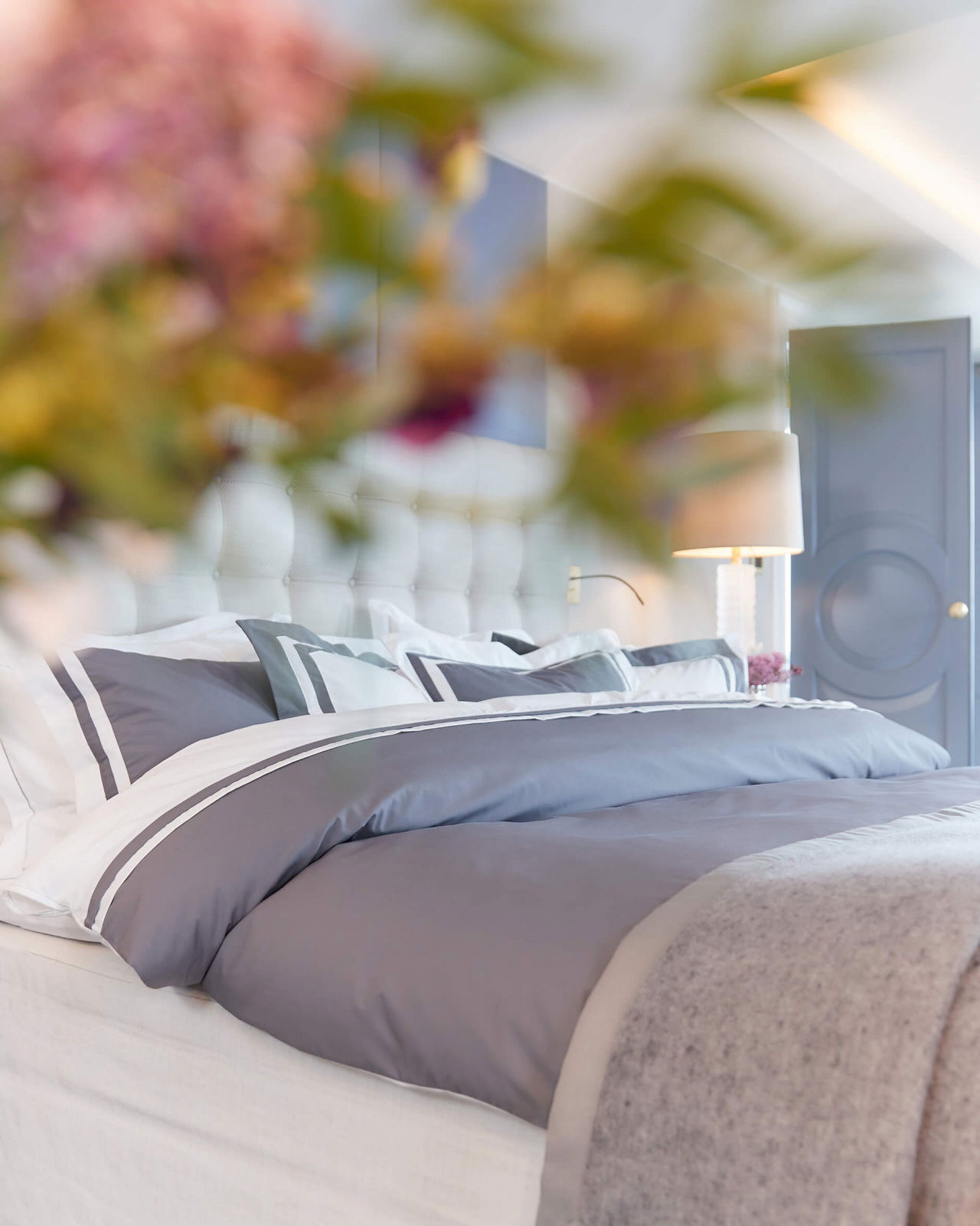 Belgravia påslakan grå/vit