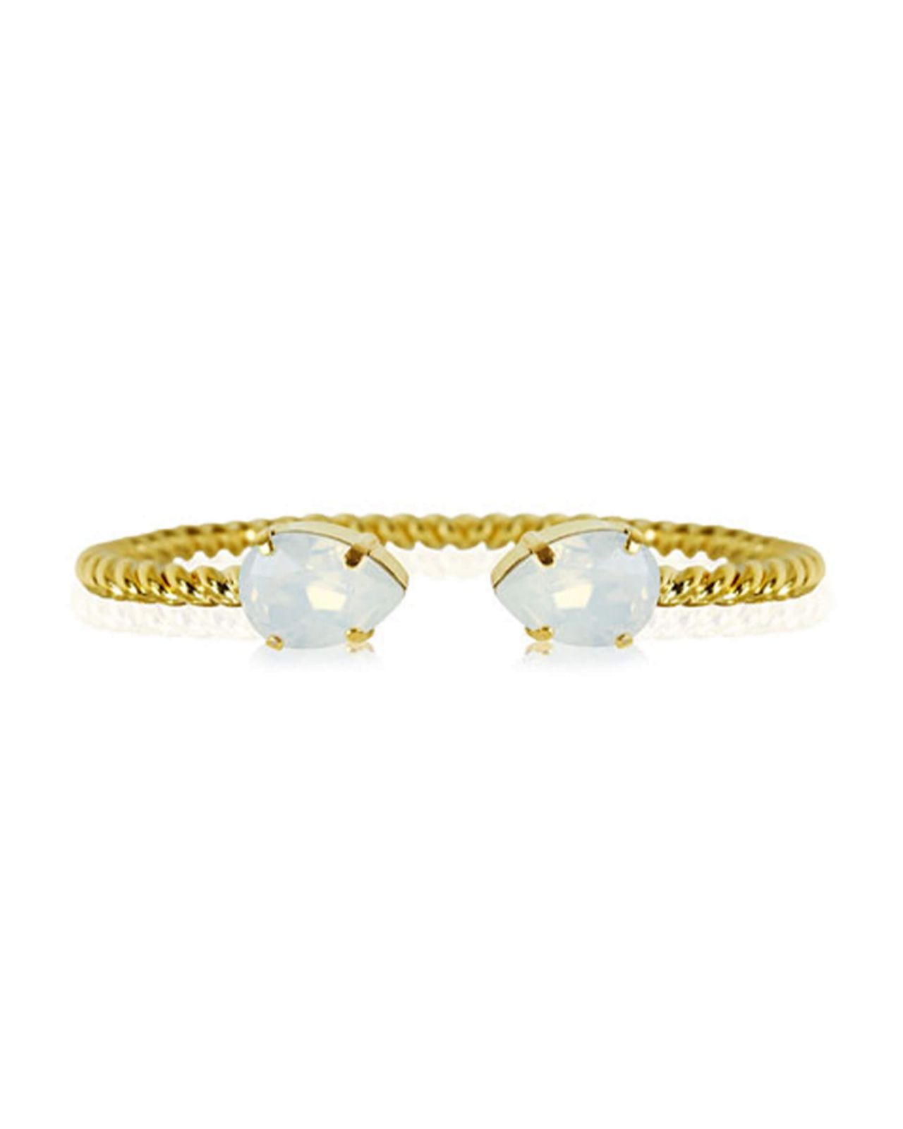 Mini Drop armband white opal guld