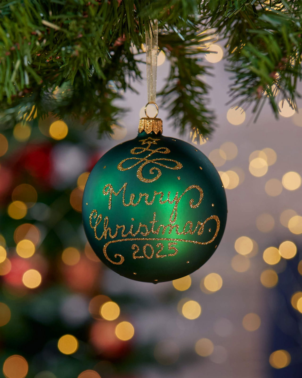 Lux Merry Christmas Bauble 2025 8cm