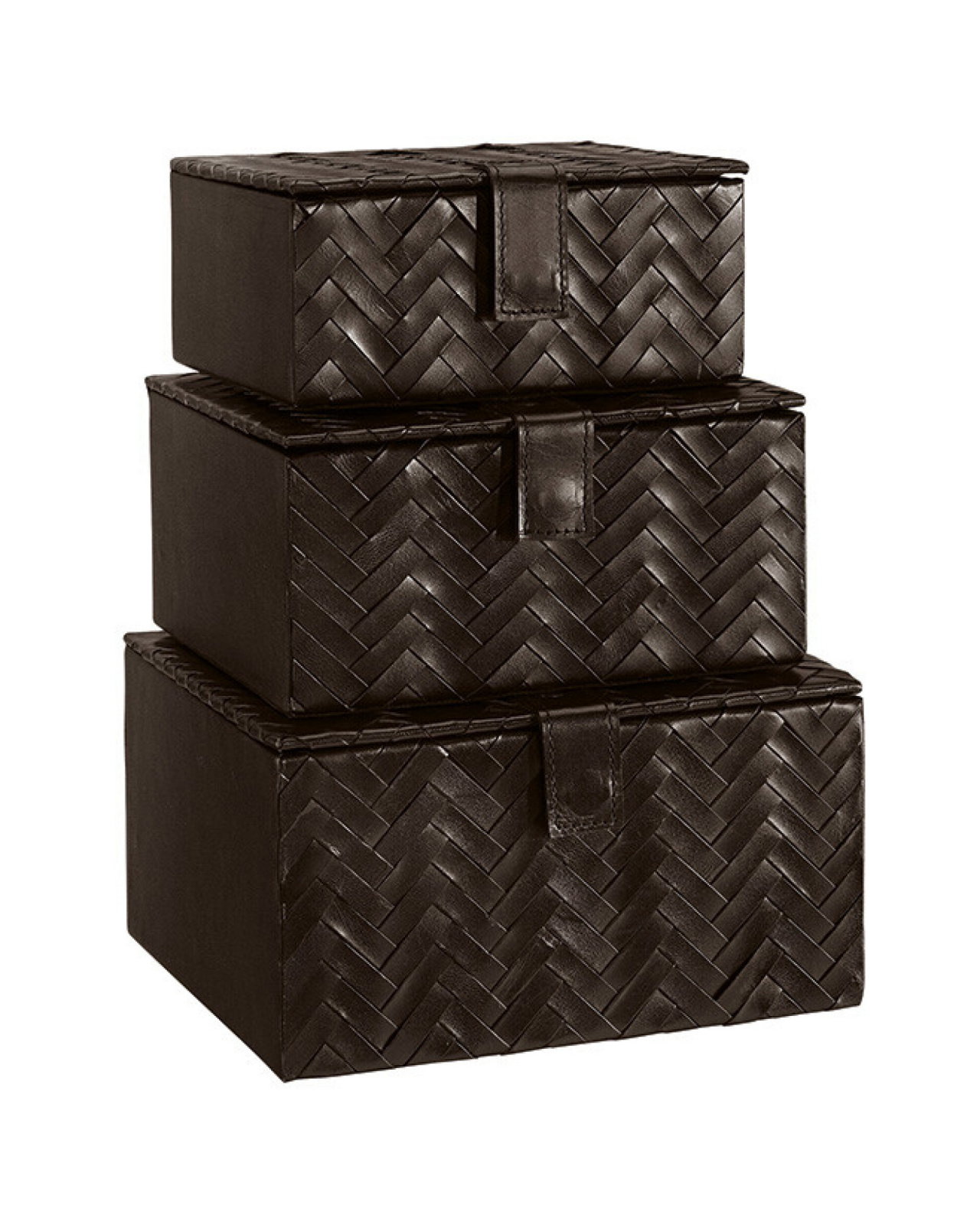 Fontana storage box dark brown 3-piece set