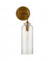 Katie Small Cylinder Sconce Antique Brass/Seeded Glass