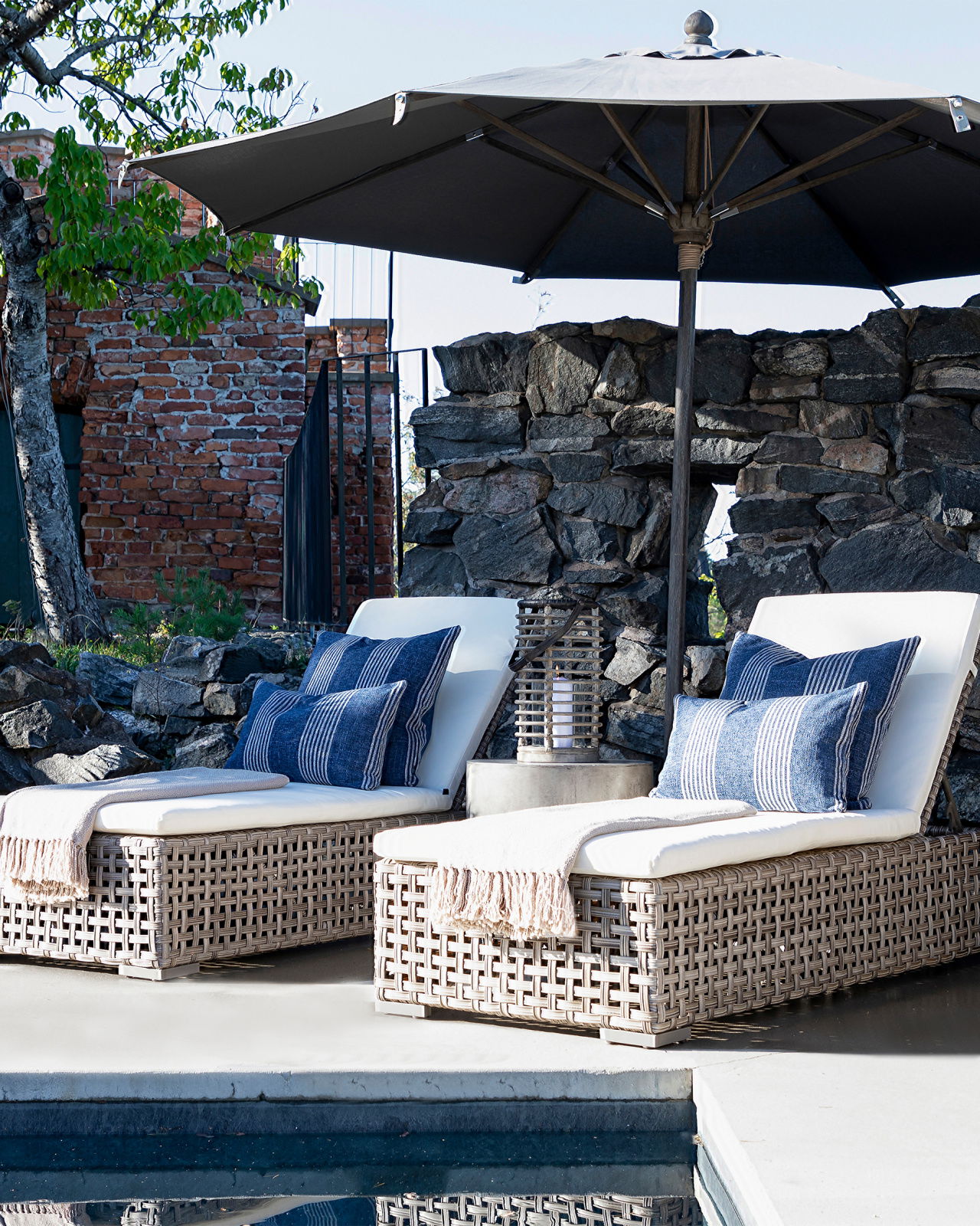 Waldron Stripe -tyynynpäällinen, sininen OUTLET