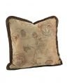 Miralago Flower Cushion Cover Fringes Beige