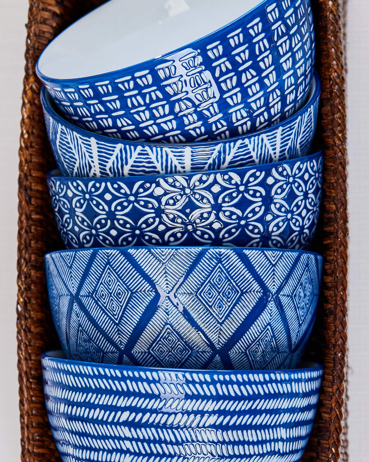 Capri Azzurra skålar blå/vit 6-pack