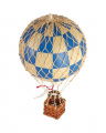 Floating The Skies Hot Air Balloon Blue Checkered