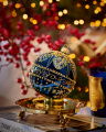 Lux Balthazar kerstbal blauw/goud