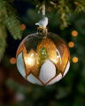Adrielle Bauble Gold/White 10cm