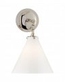 Katie Conical Sconce Polished Nickel/White Small