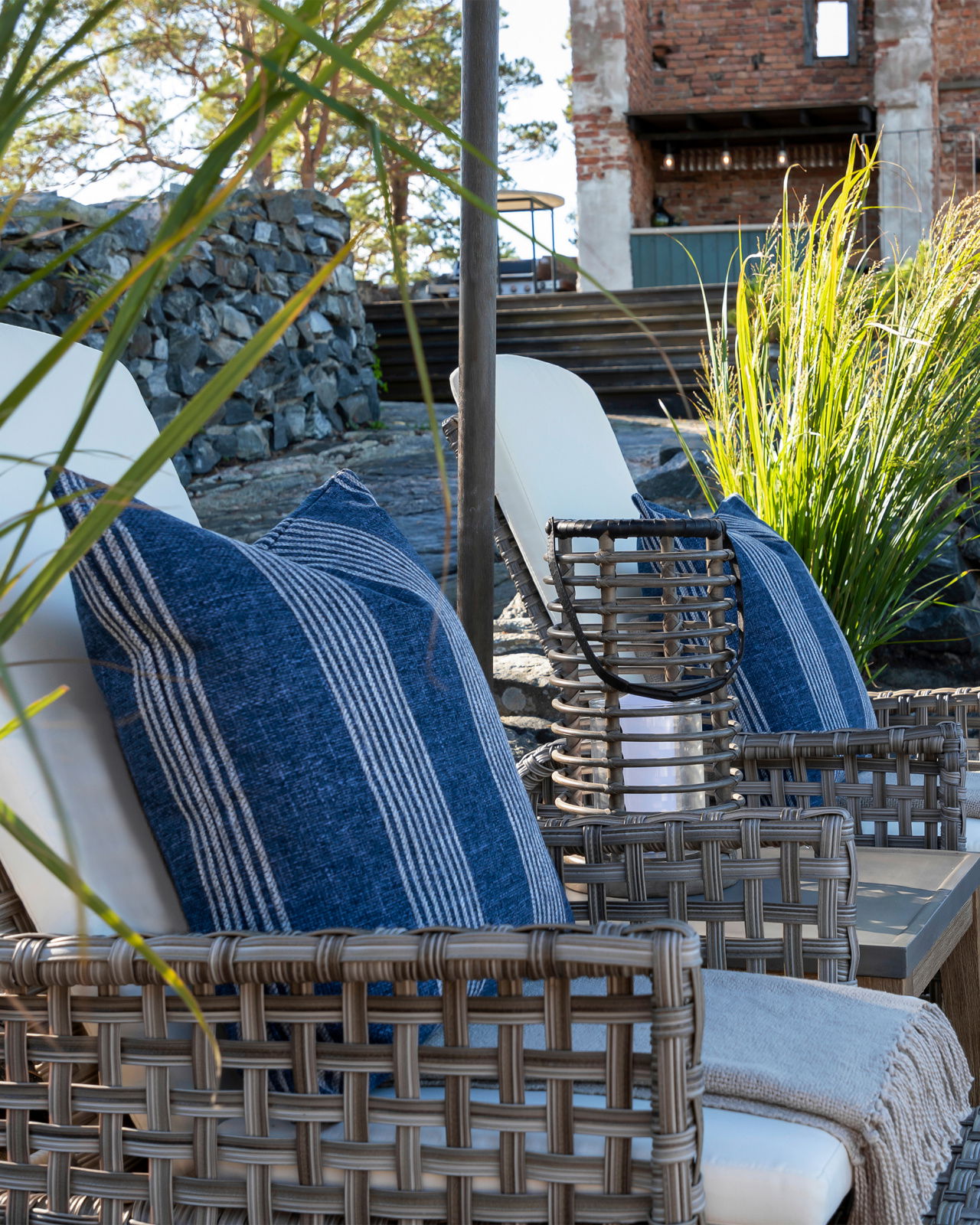 Waldron Stripe -tyynynpäällinen, sininen OUTLET