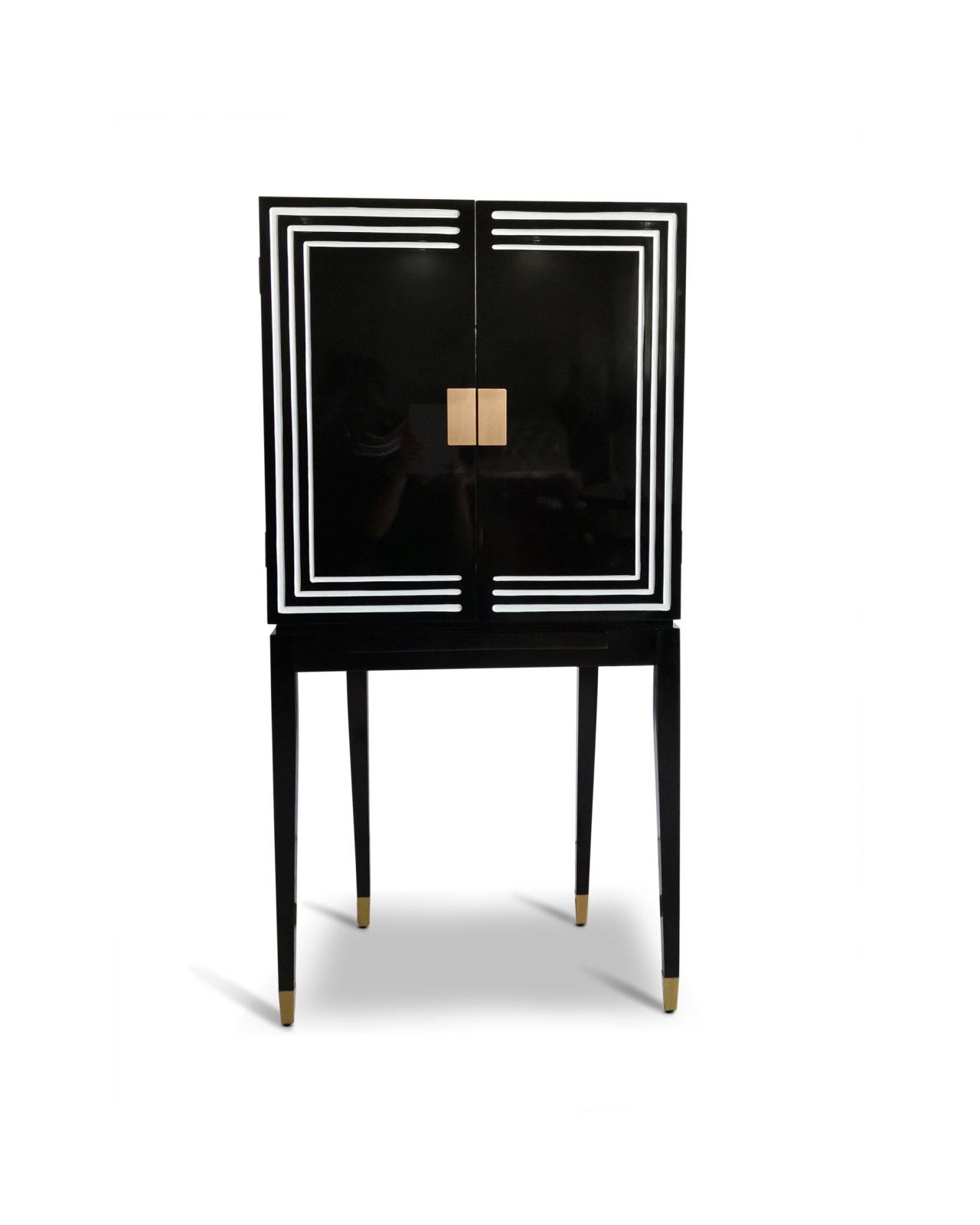 Art Deco Liqour Cabinet Black & White