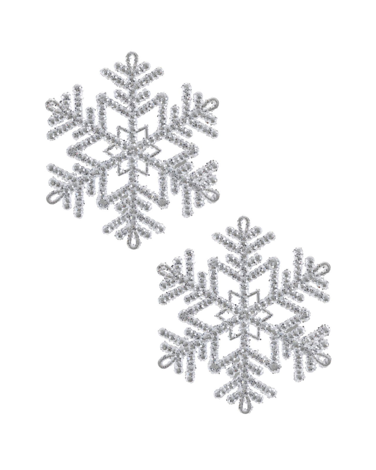 Glimma snöflingor julgransdekoration 2-pack
