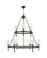 Classic Two-Tier Ring Chandelier Bronze