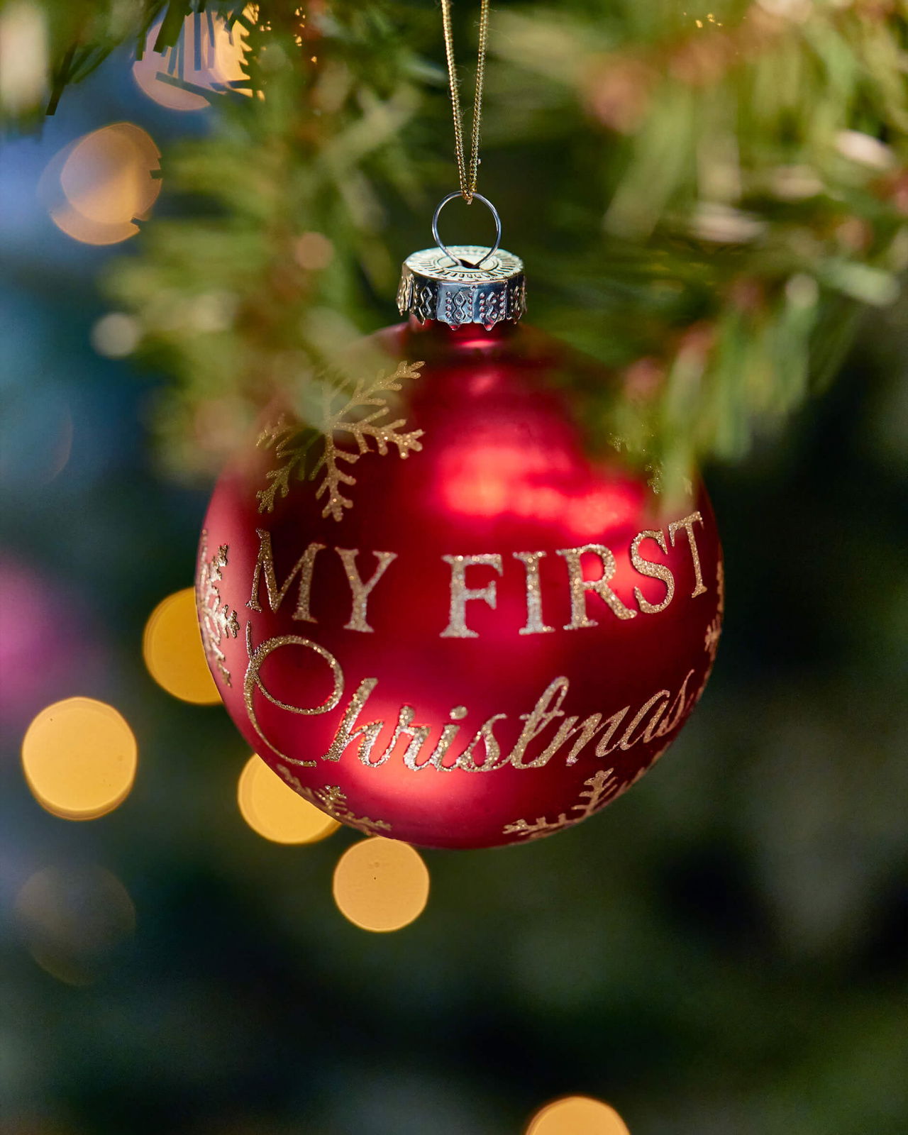 My First Christmas Weihnachtskugel rot 8cm