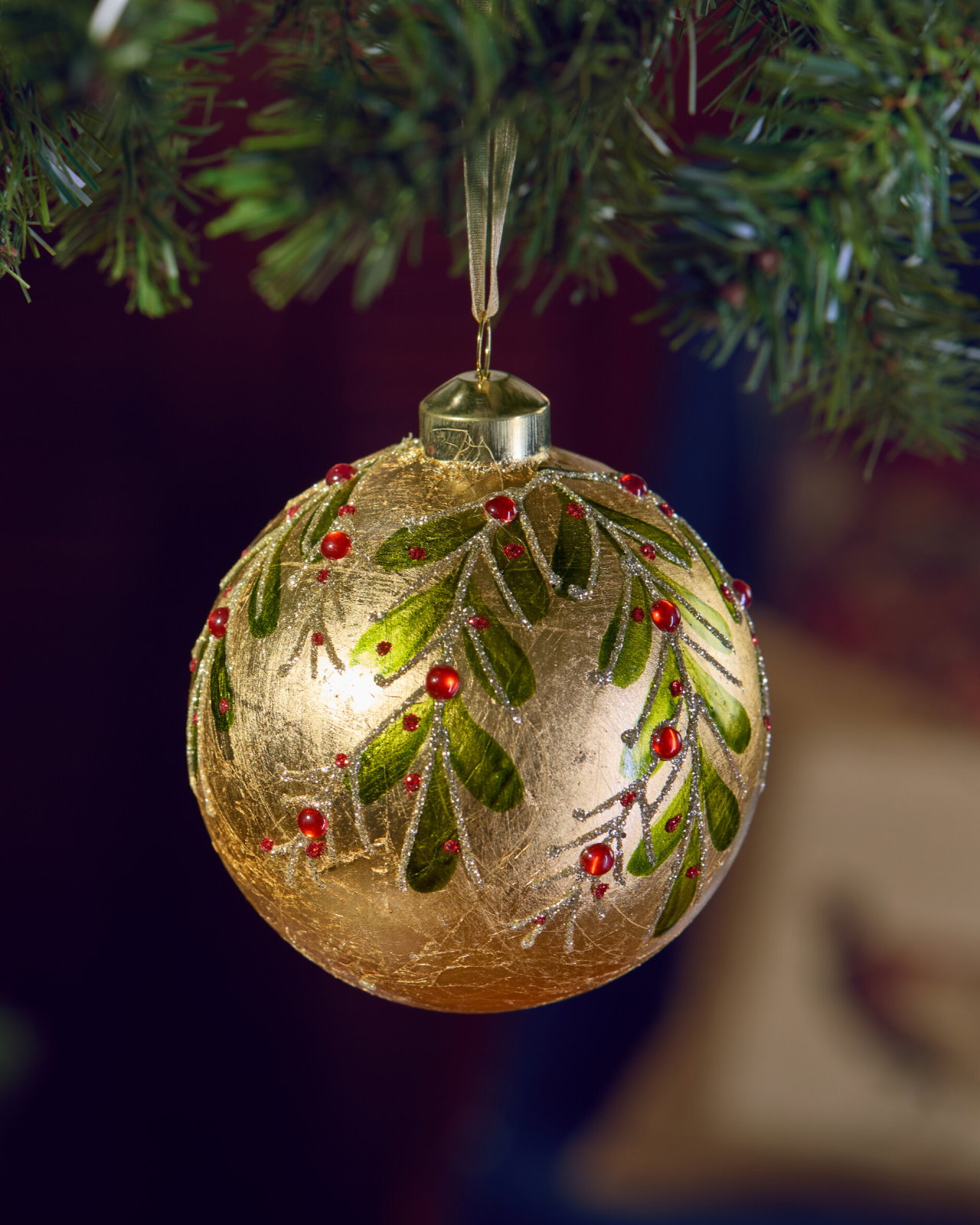 Adeline Weihnachtskugel gold 10 cm