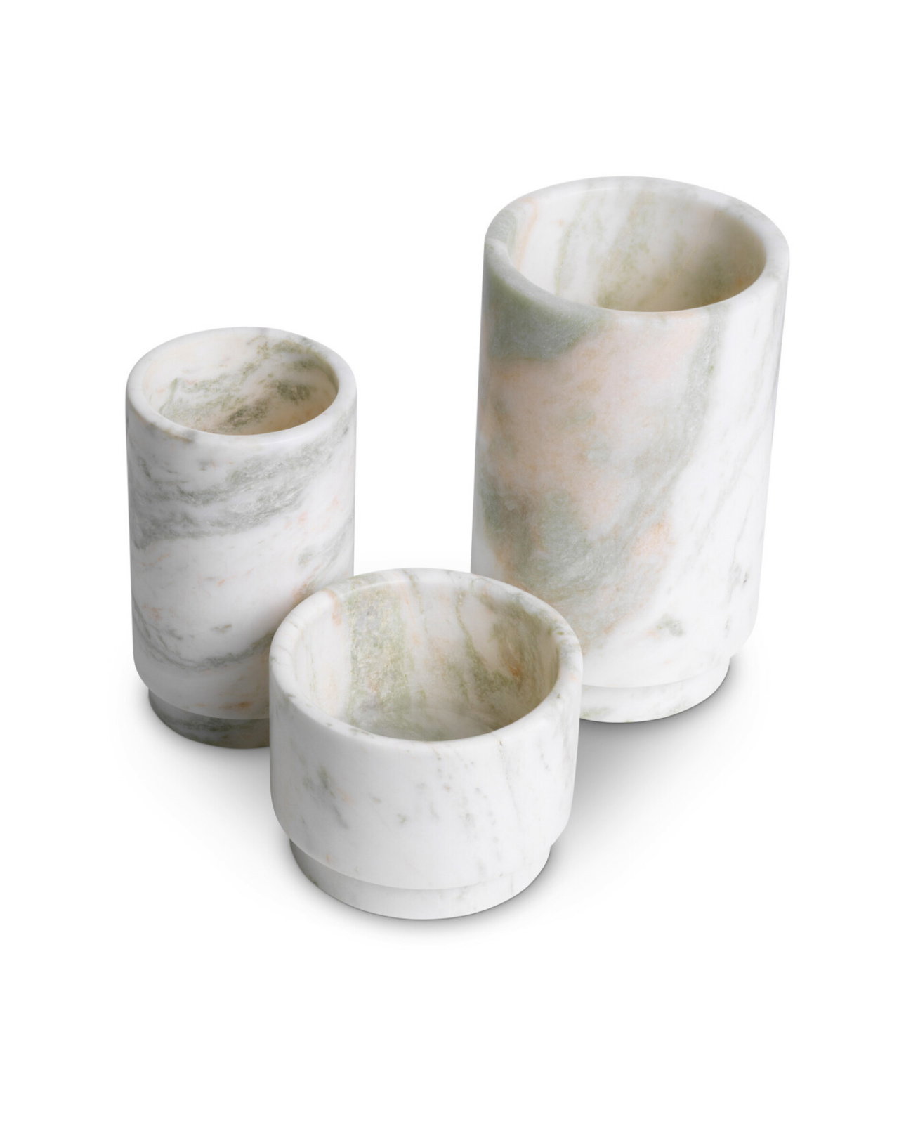Leonidas tealight holders green onyx set of 3