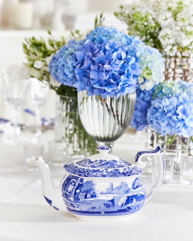 Blue Italian Teapot Blue/White