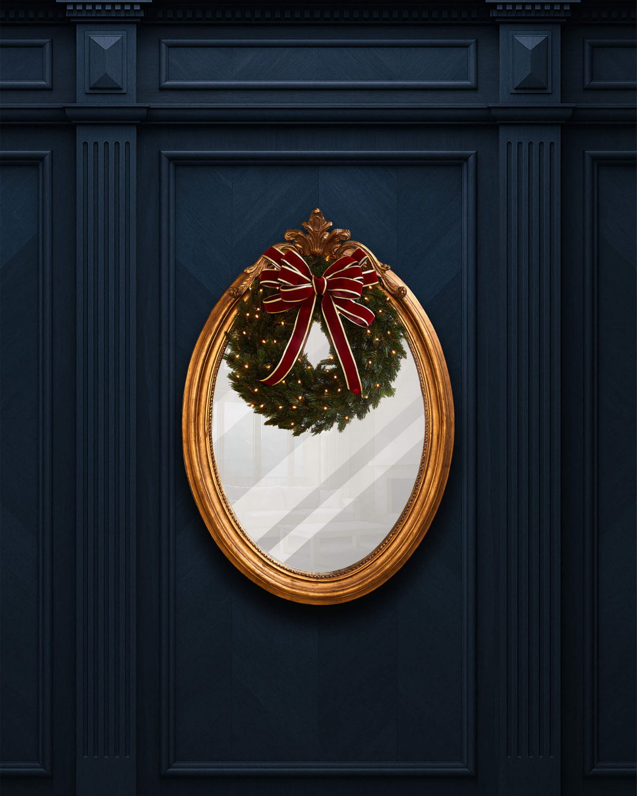 Frost Christmas Wreath Lights 60cm