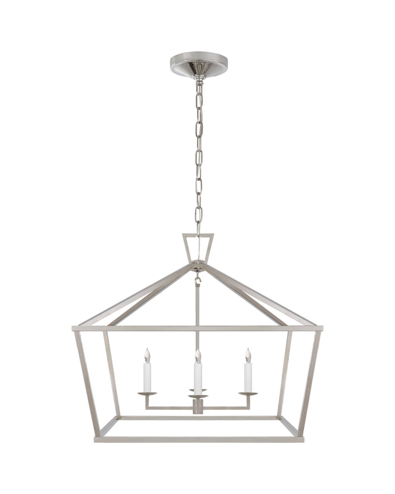 Darlana Wide Lantern Polished Nickel Medium