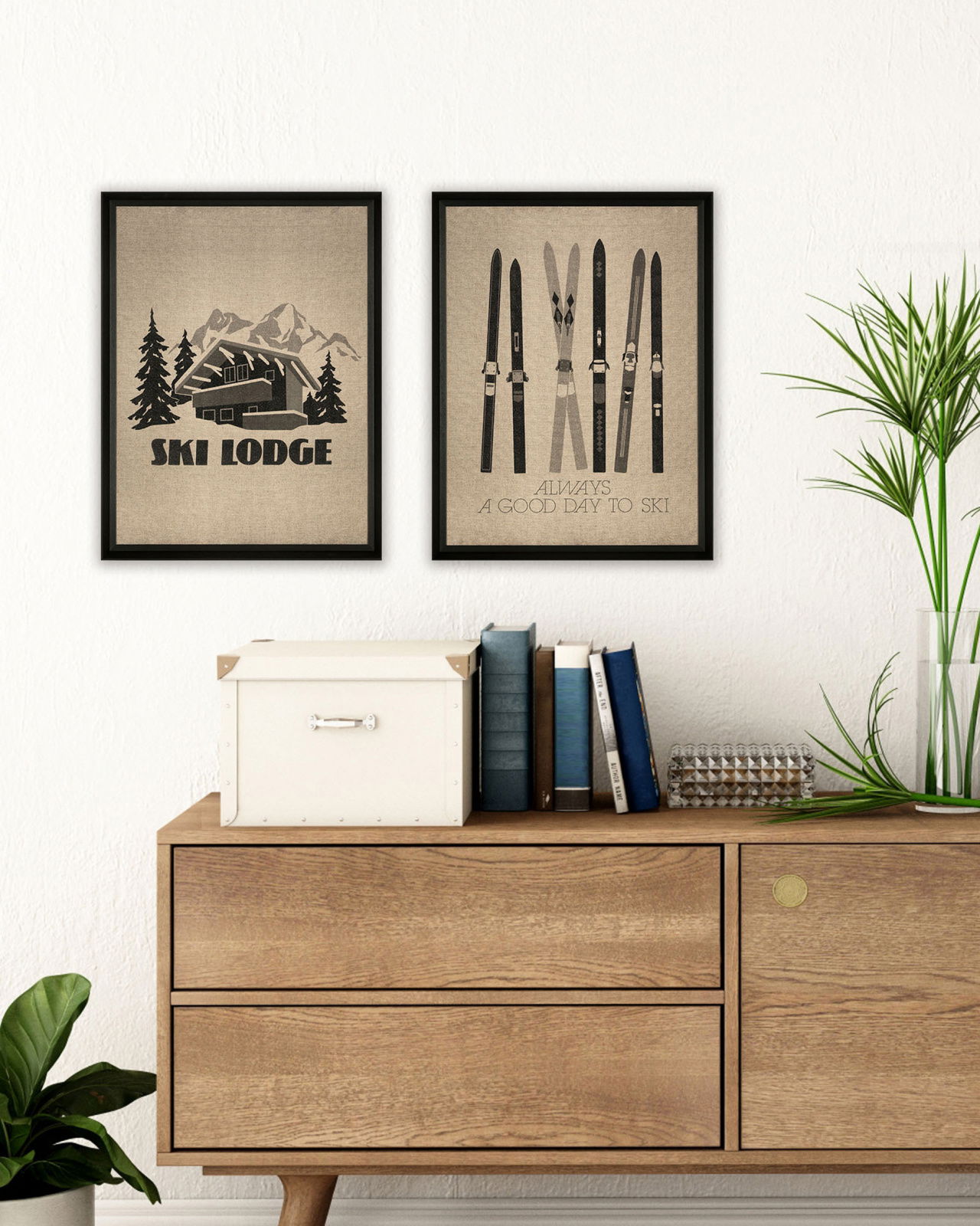 Ski Lodge - A good day to ski (Set of 2)