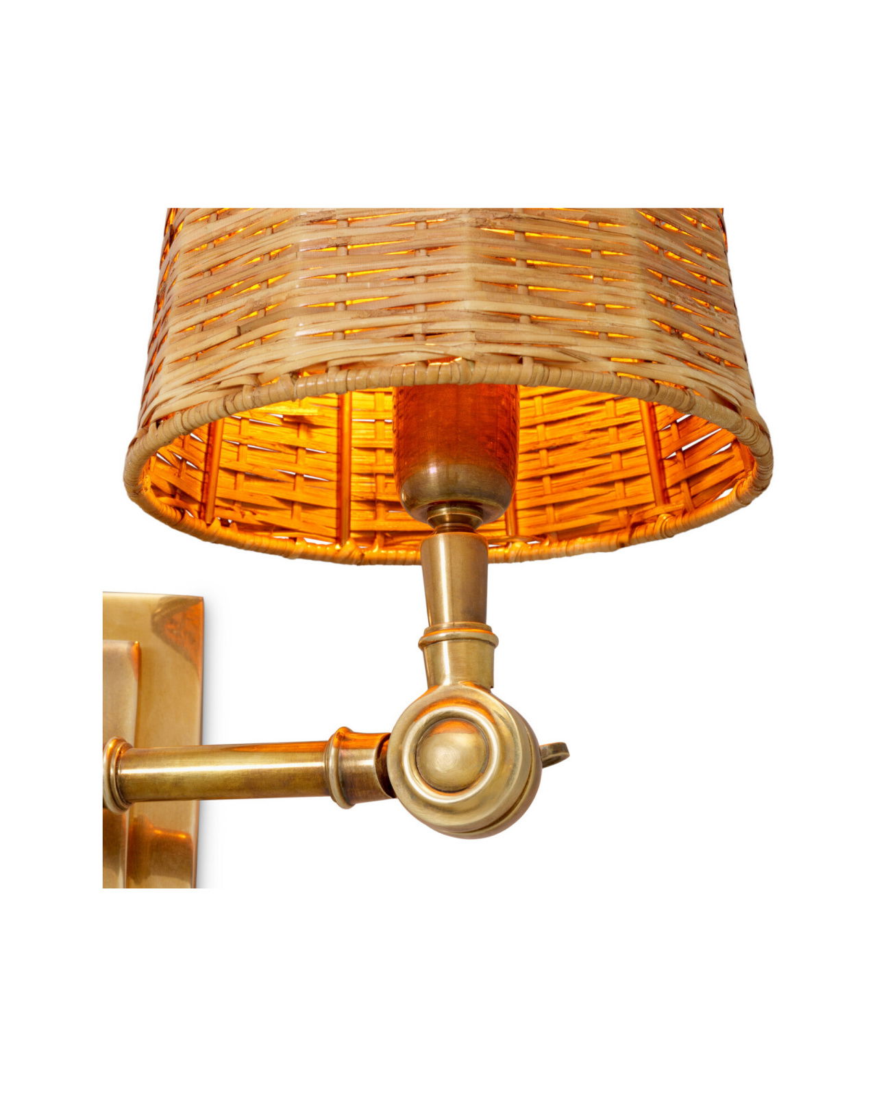 Wentworth Wall Lamp Brass/Rattan