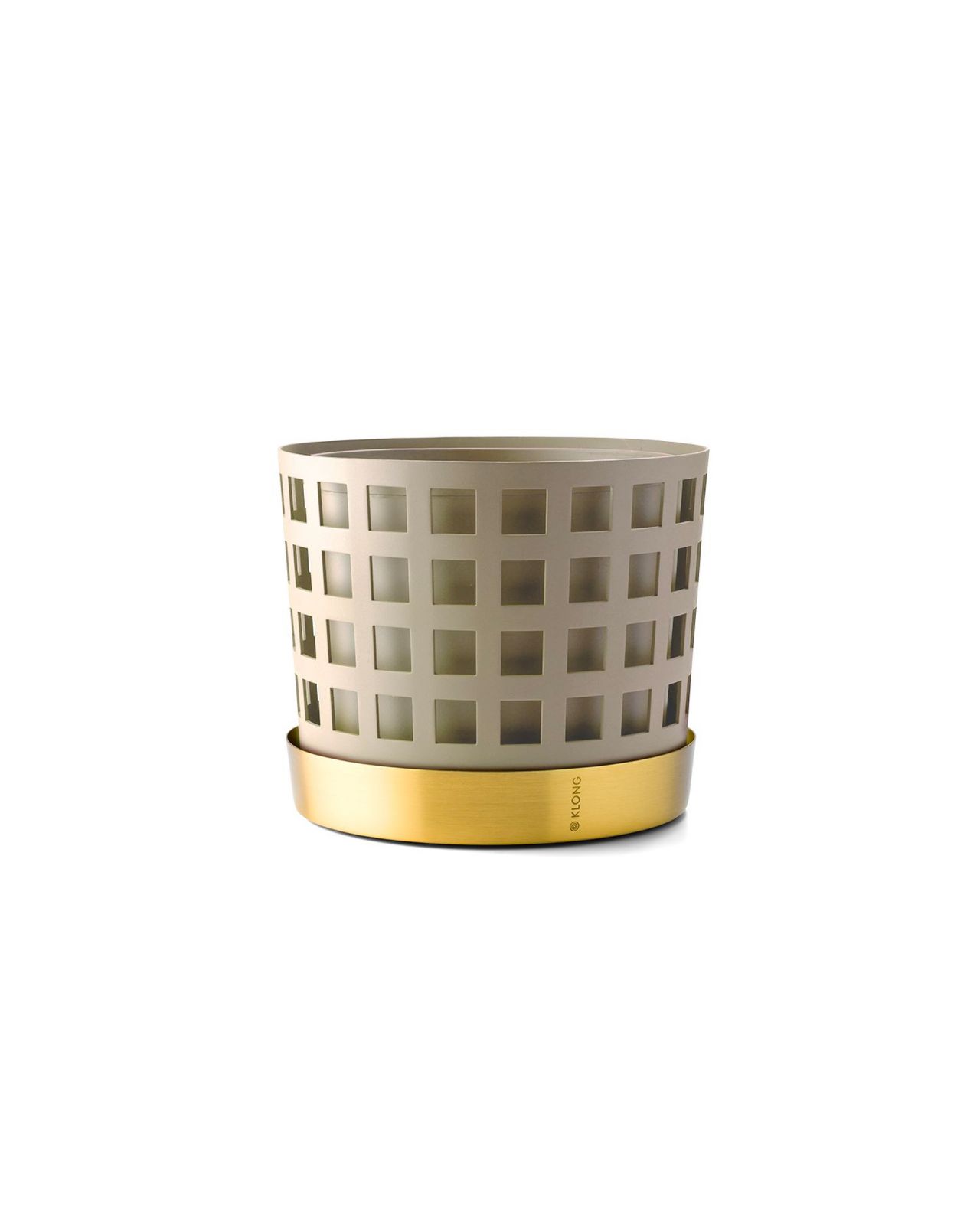 Trio flower pot checkered beige