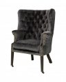 Churchtown armchair velvet dark grey