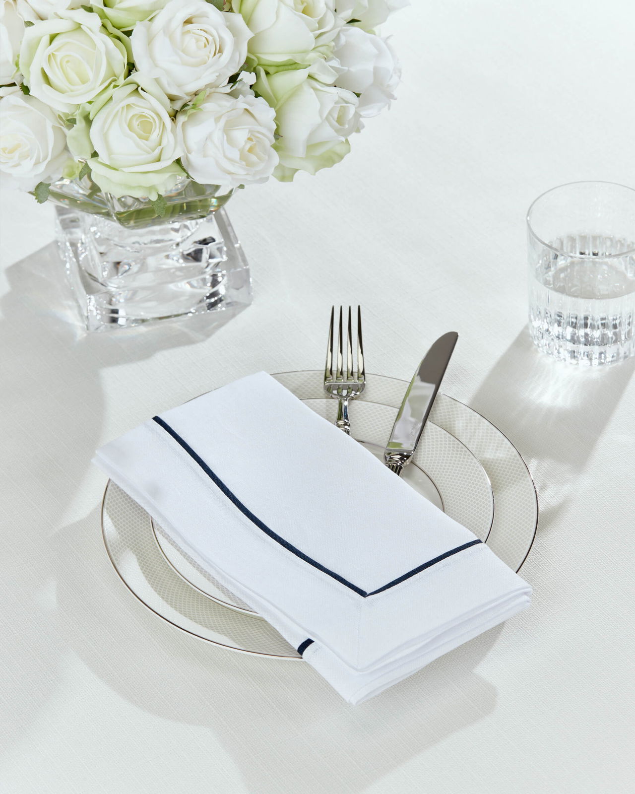 Avenue servett vit/blå