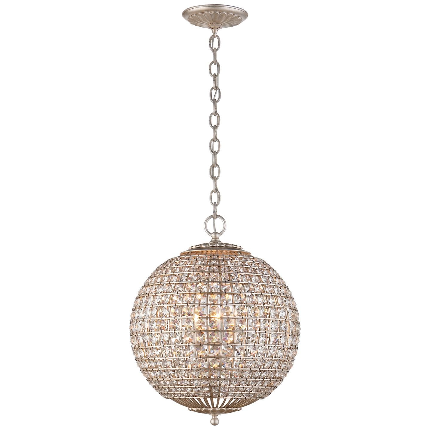 Renwick Small Sphere Pendant Burnished Silver Leaf